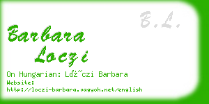 barbara loczi business card